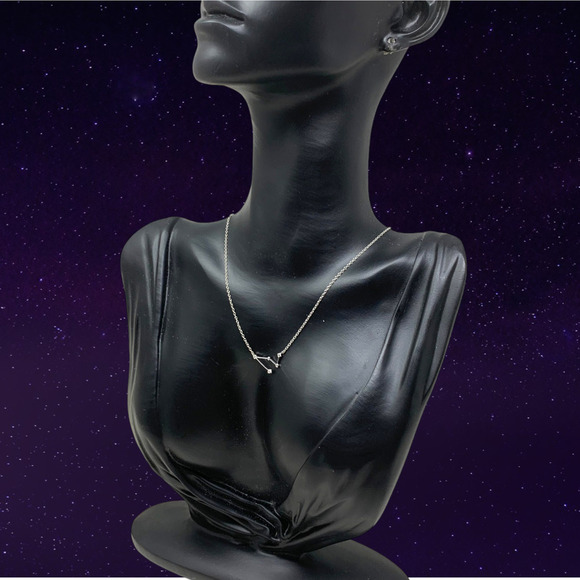 Constellation Zodiac Necklace Libra Sterling Silver 925 Delicate Star Sign - Picture 7 of 7
